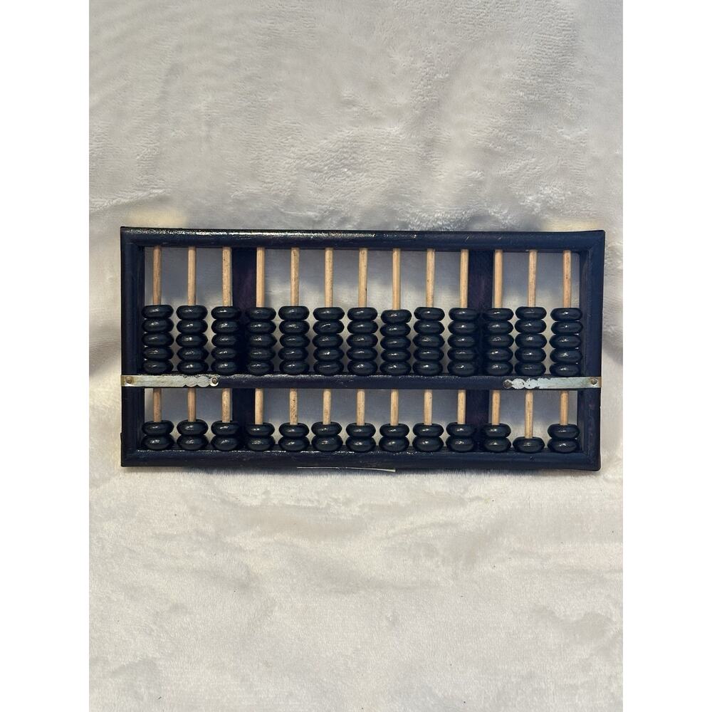 Shengping Brand Wooden Japanese Abacus 10" x 5” GC Vtg Black 13 Rows 91 Beads